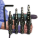 4Pc 1/4 Hex HSS Shank Countersink Wood Drill Bit Set 6 8 10 12 Pilots Well BEE