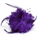 Women Flower Feather Brooch Fascinator Corsage For Wedding Ball Head Hair Clip