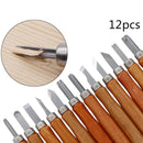 12Pcs Wood Carving Hand Chisel Tool Kit Set Wood working Professional  RHI