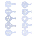 10pcs Coffee Cake Cupcake Plastic Stencil Template Mold Decoration DIY Tool