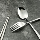 5Pcs Portable cutlery set Dinnerware 410 Stainless Steel Tableware Gree NXD
