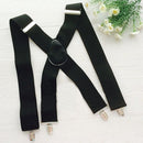 Hot Men's Fashion Black Elastic Clip-on Suspenders Braces Y-back Adjustable Belt