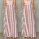 New BOHO Hippy Women Summer-Striped Floral Long Maxi Skirt Beach Dress Sundress