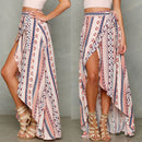 New BOHO Hippy Women Summer-Striped Floral Long Maxi Skirt Beach Dress Sundress