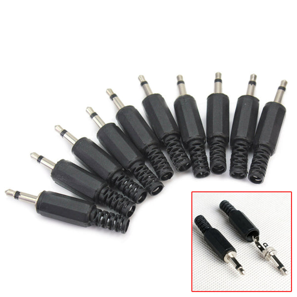 10Pcs 3.5mm 1/8" Male Mono Jack Plug Audio Solder Connector DIY Supplies rtg