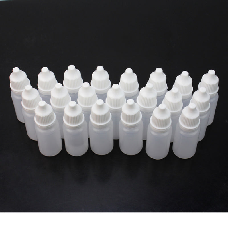 50pcs 10ml Empty Squeezable Plastic Dropper Bottles Eye Liquid Screw Cap Lids