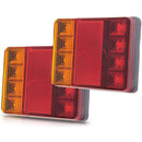 2X 8LED Rear Tail Light Brake Stop Lamp Indicator Trailers Truck Van Car XAW
