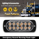 12W Amber 12-LED Bar Car Truck Strobe Flash Light Emergency Warning Lamp Bulb