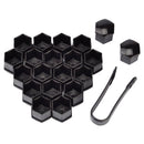 20x Black Caps 19mm Car Wheel Hub Nuts Lugs Bolts Screw Dust Rust Covers Nylon