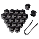 20x Black Caps 19mm Car Wheel Hub Nuts Lugs Bolts Screw Dust Rust Covers Nylon
