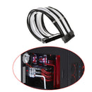 New  24-Pin Motherboard Extension Power Cable Black&White Computer Compo TAP