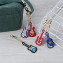 5PCS Guitar DIY Full Diamond Diamond Painting Keychain Key Ring Key Cha CRX