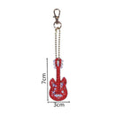 5PCS Guitar DIY Full Diamond Diamond Painting Keychain Key Ring Key Cha CRX