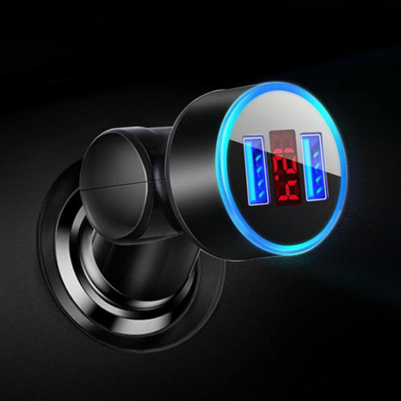 Rotary Car Charger Multifunction 5v3.1a Dual USB Digital Display Car Charg ETQ