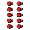 10 PCS Button 16mm RED round panel normally open 2 PIN switch momentary