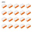 20PCS PCT-103D Push Wire Wiring Connector 3 Pin Conductor Terminal Block WRG