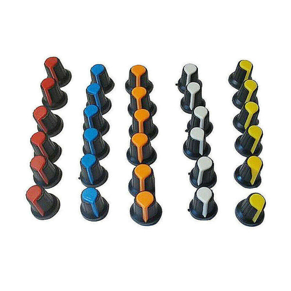 30PCS 6mm WH148 Potentiometer Shaft Control Rotary Knob Cap 15mmx17mm 5  RWD