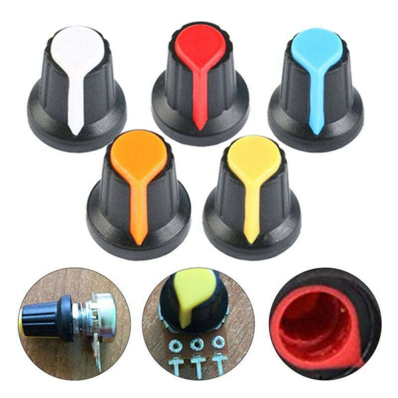 30PCS 6mm WH148 Potentiometer Shaft Control Rotary Knob Cap 15mmx17mm 5  RWD