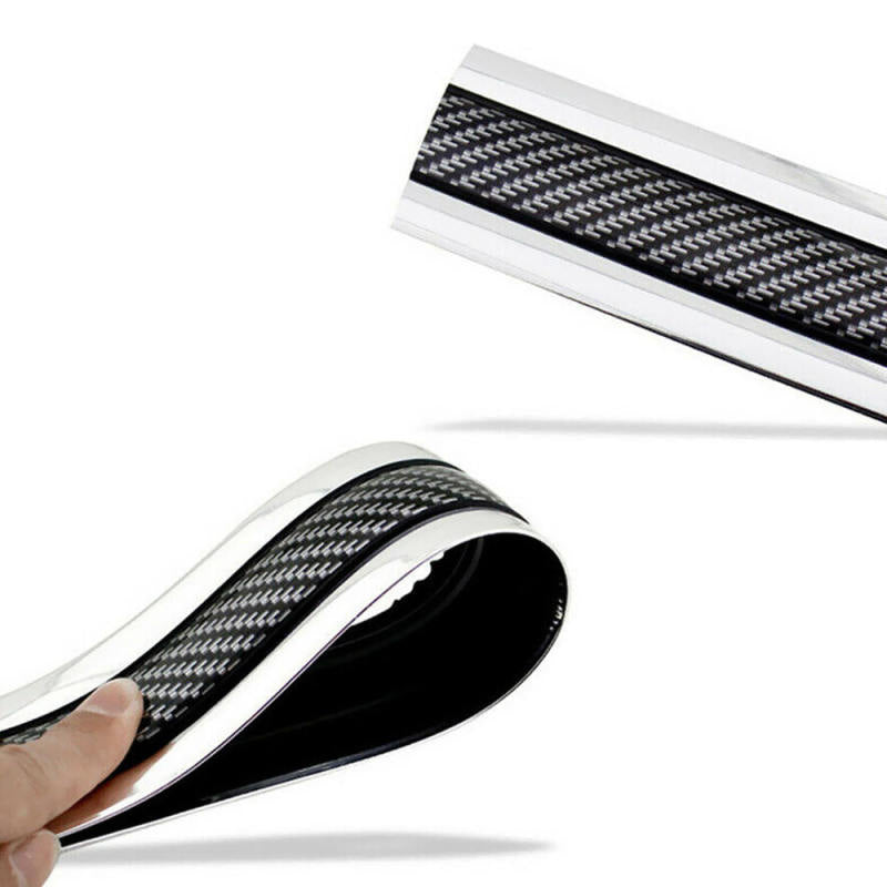6PCS Car Styling Door Sill Protector Carbon Fiber Moulding Strip Trim Front cvb