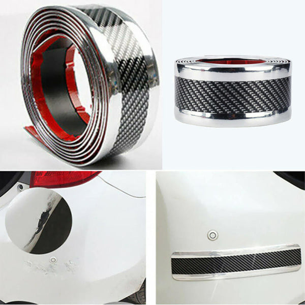 6PCS Car Styling Door Sill Protector Carbon Fiber Moulding Strip Trim Front cvb