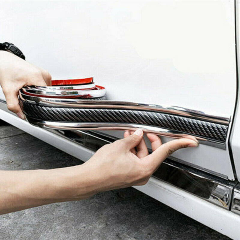 6PCS Car Styling Door Sill Protector Carbon Fiber Moulding Strip Trim Front cvb