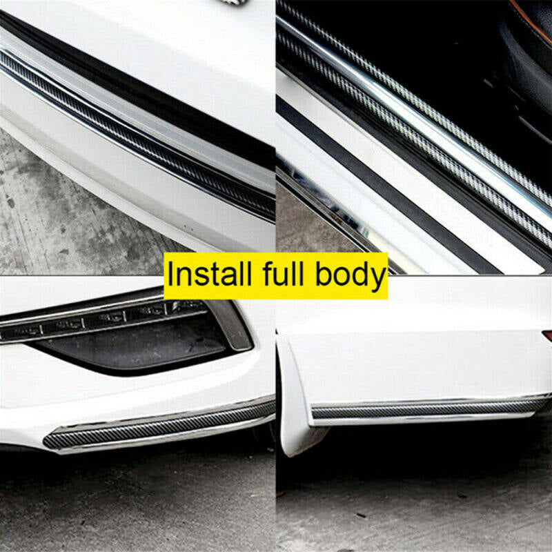 6PCS Car Styling Door Sill Protector Carbon Fiber Moulding Strip Trim Front cvb
