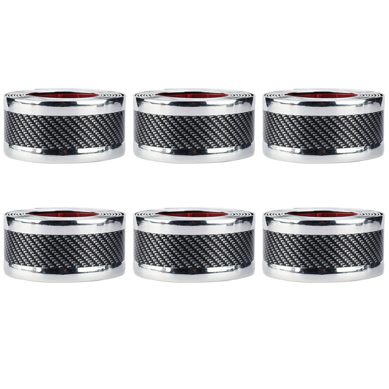 6PCS Car Styling Door Sill Protector Carbon Fiber Moulding Strip Trim Front cvb