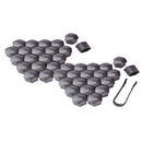 40PCS Wheel Lug Nut Center Cover Grey 21mm Bolt Cap Dust Cover & Removal Tool