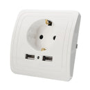 Dual USB Port Electric Wall Charger Station Socket Adapter Power Outlet EU-Plug