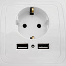 Dual USB Port Electric Wall Charger Station Socket Adapter Power Outlet EU-Plug