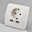 Dual USB Port Electric Wall Charger Station Socket Adapter Power Outlet EU-Plug