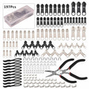197Pcs Zip Slider Rescue Instant Repair Replacement Kit Household Usef JLY DLD