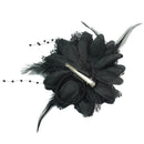 Feather Flower Bead Wrist Corsage Brooch Pin Hair Clip Bridal Fascinat NZC