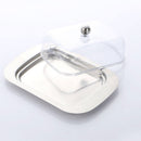 Butter Dish -Container With A Stainless Steel Tray Durable Plastic TAT