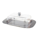 Butter Dish -Container With A Stainless Steel Tray Durable Plastic TAT