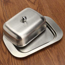 Stainless Steel Butter Cheese Dish Serving Tray Storage Container with New IXZ