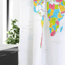 Shower Curtain World Map Design Bathroom Waterproof Fabric 12 Hooks qer YWD BBS