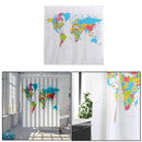 Shower Curtain World Map Design Bathroom Waterproof Fabric 12 Hooks qer YWD BBS
