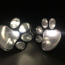 4 Solar Dog Animal Paw Print Lights Garden Statue Lantern LED Path Light Lamp