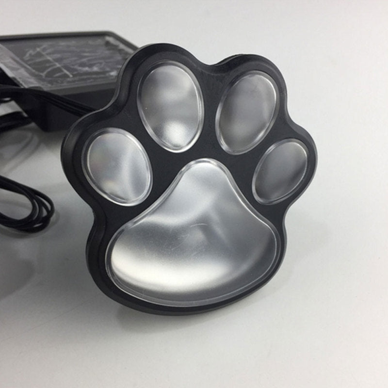 4 Solar Dog Animal Paw Print Lights Garden Statue Lantern LED Path Light Lamp