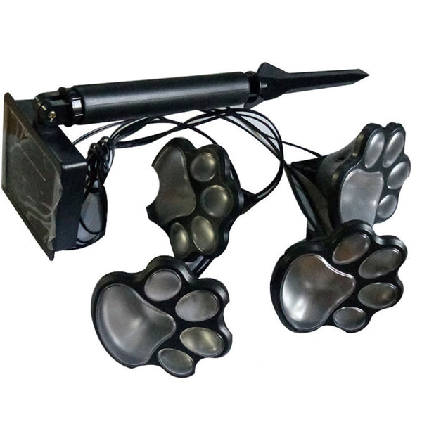 4 Solar Dog Animal Paw Print Lights Garden Statue Lantern LED Path Light Lamp sf