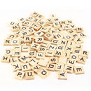 100pcs Mixed 26 English Letters Wooden Square Buttons Craft Sewing Scrapbook