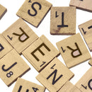 100pcs Mixed 26 English Letters Wooden Square Buttons Craft Sewing Scrapbook
