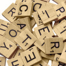 100pcs Mixed 26 English Letters Wooden Square Buttons Craft Sewing Scrapbook