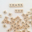 100pcs Mixed 26 English Letters Wooden Square Buttons Craft Sewing Scrapbook