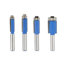 4Pcs 1/4" Shank Straight Flush Trim Router Bit Set Woodworking Cutting Tool  zxc