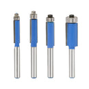 4Pcs 1/4" Shank Straight Flush Trim Router Bit Set Woodworking Cutting Tool  zxc