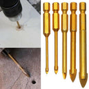 5pcs 3/4/6/8/10mm Hex Ti Porcelain Spear Head Ceramic Tile Glass Drill Bits ert