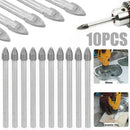 10pcs 6mm Carbide Spear Head Tip Drill Bit Set For Glass Plastic Tile Cera CRP