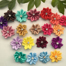 40 Pcs Satin Ribbon Cute Flower Costume Appliques Wedding Sewing Craft 28mm